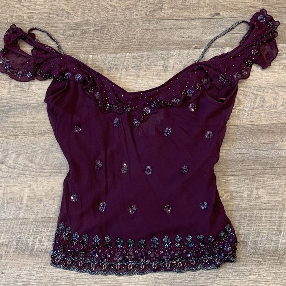 Papell Boutique Tops - Papell Boutique Evening Top Beaded Sequined XL